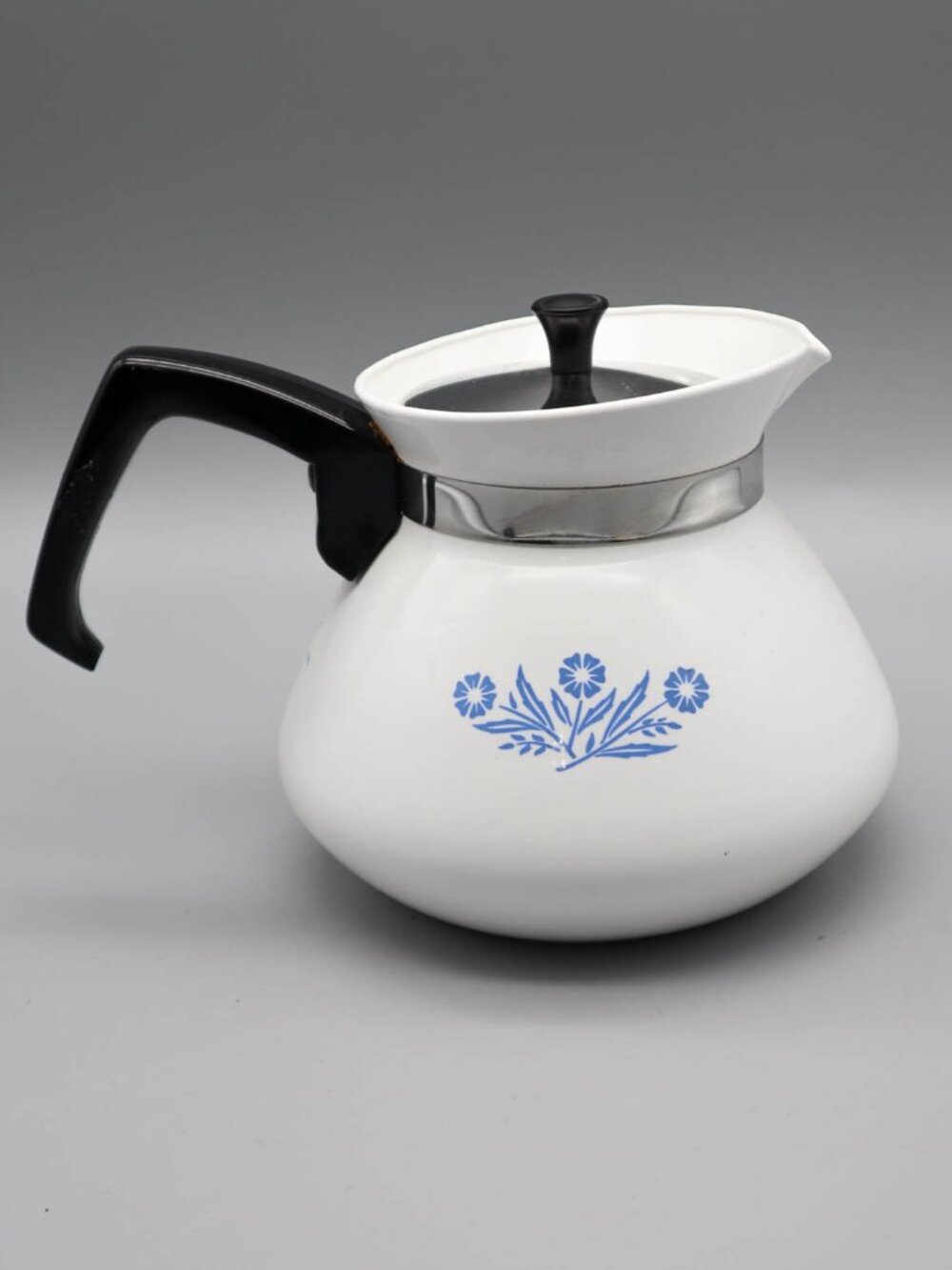 Vintage '60s Corning Ware Blue Cornflower Stovetop Teapot w/ Lid P-104 6 Cup